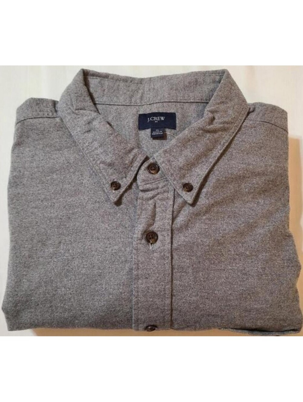 J.Crew Mens XL Classic Gray Flannel Shirt Suede Elbow Patch B3061 100% Cotton